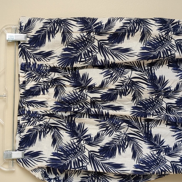 Small Linen Blend Panama Jack Tropical Palm Skirt Blue Skirt - Picture 10 of 11